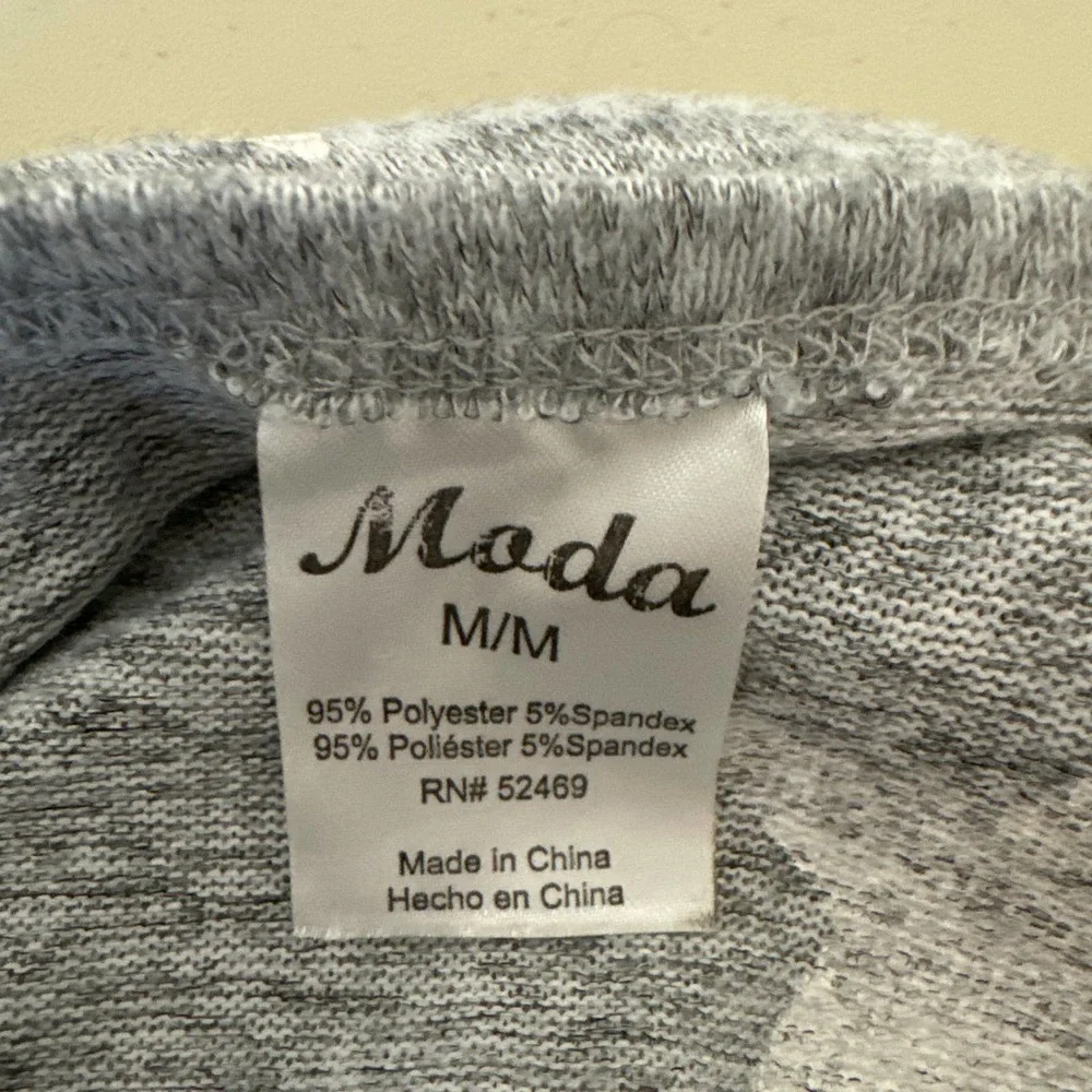 Mada Grey‎ White Stars Puff Sleeve Top Size Medium Pre-owned - Picture 5 of 9